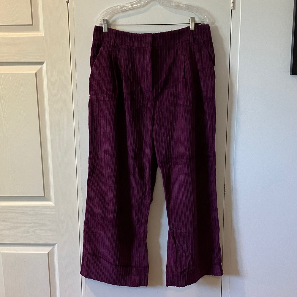 Farm Rio Purple Wide Leg corduroy pants